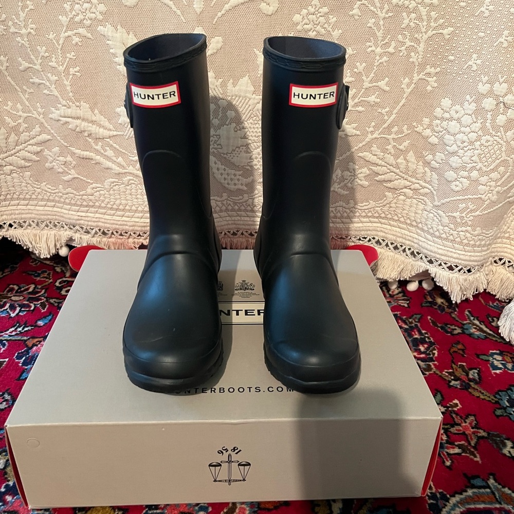 Hunter Women's Original Short Boots - Black/Dark Slate